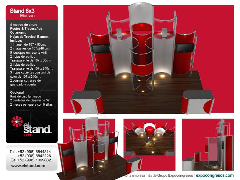 Stand 6×3 Marsan Postes & Travesaños Octanorm.