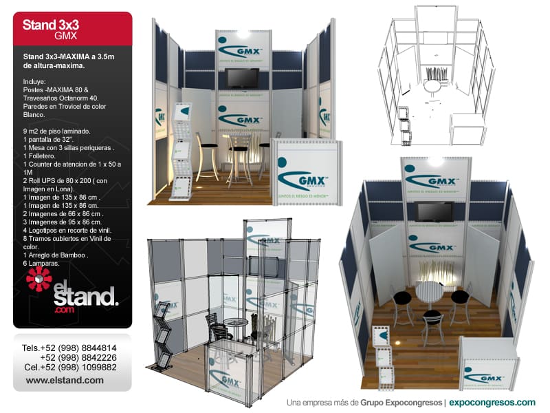 Stand 3×3 GMX en Cancún