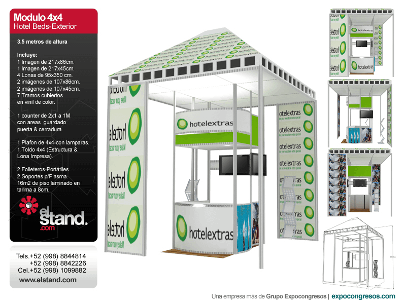 Modulos para Plazas en Cancún- 4×4 Hotel Beds-Exterior